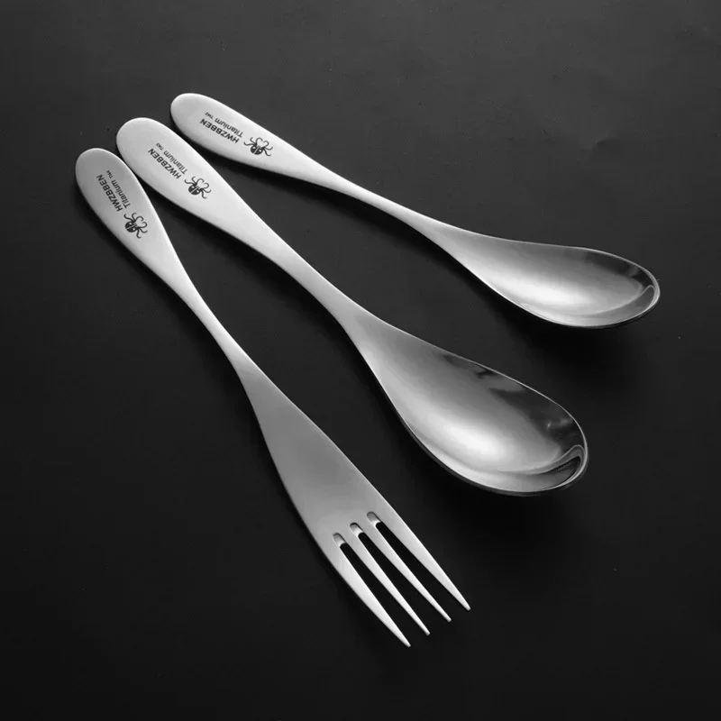 

Pure Titanium Spoons And Forks Coffee Spoons Dessert Forks Home Camping Portable Tableware