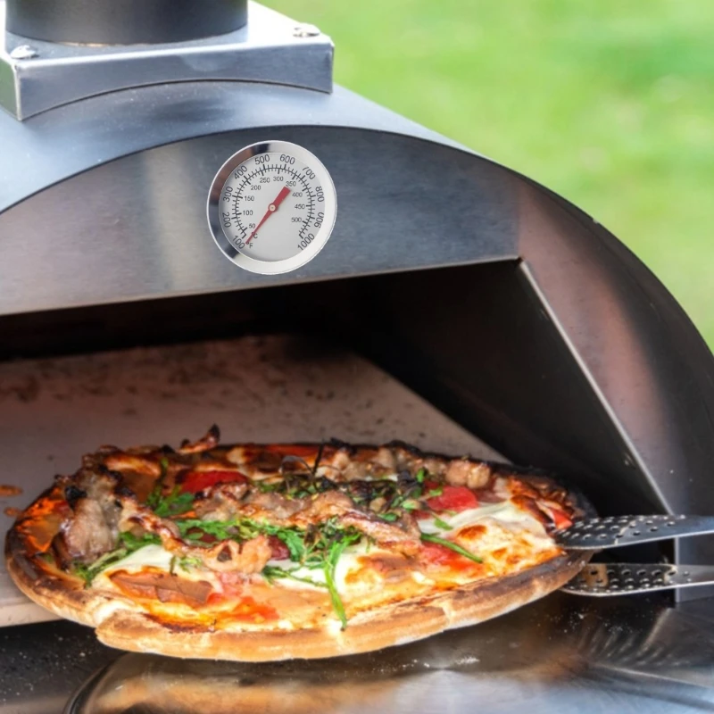 Termometro Per Barbecue In Acciaio Inox - Calibro 60-430°C - Quadrante 7,7 Cm - Per Griglia, Fumatori E BBQ