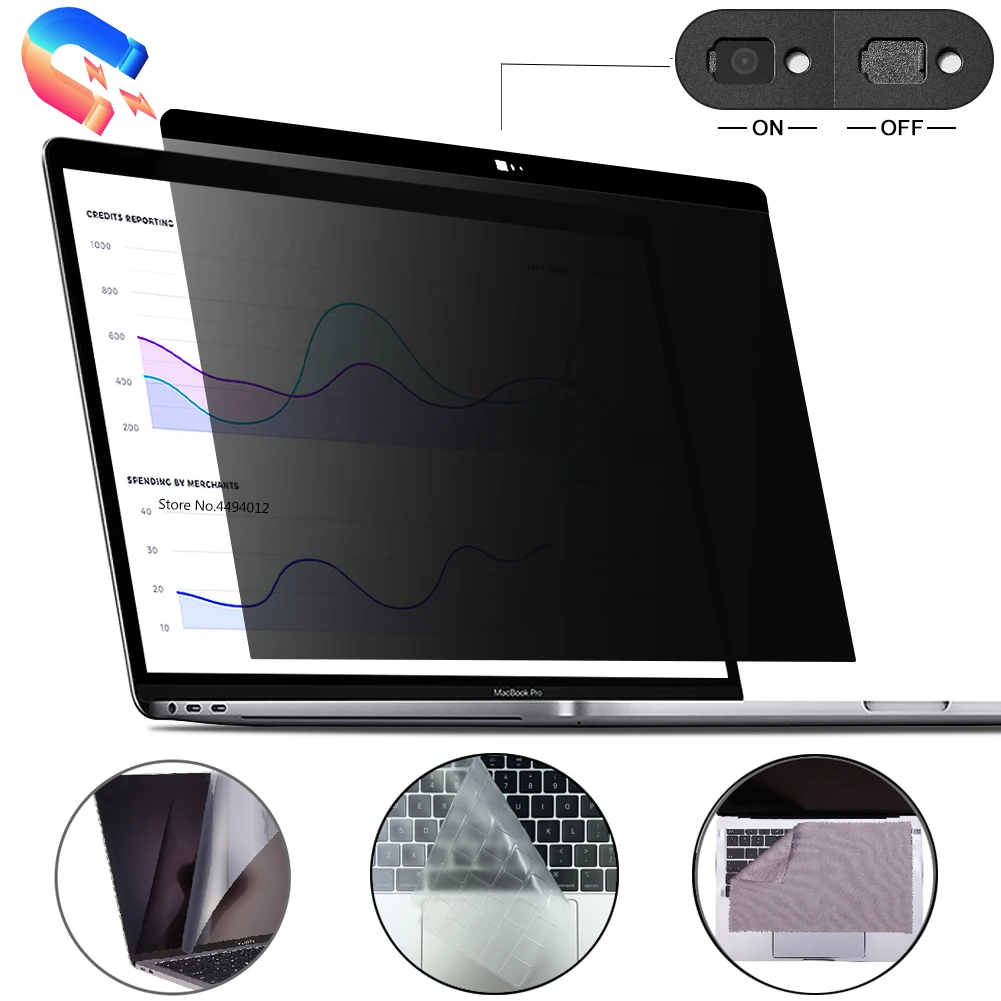 Filtro de Privacidade Laptop Magnético Removível Protetores de Tela Film Apple Macbook Pro 13 m2 m1 A2338 A2289 A2251 A1706 A1708 - Imagem 5