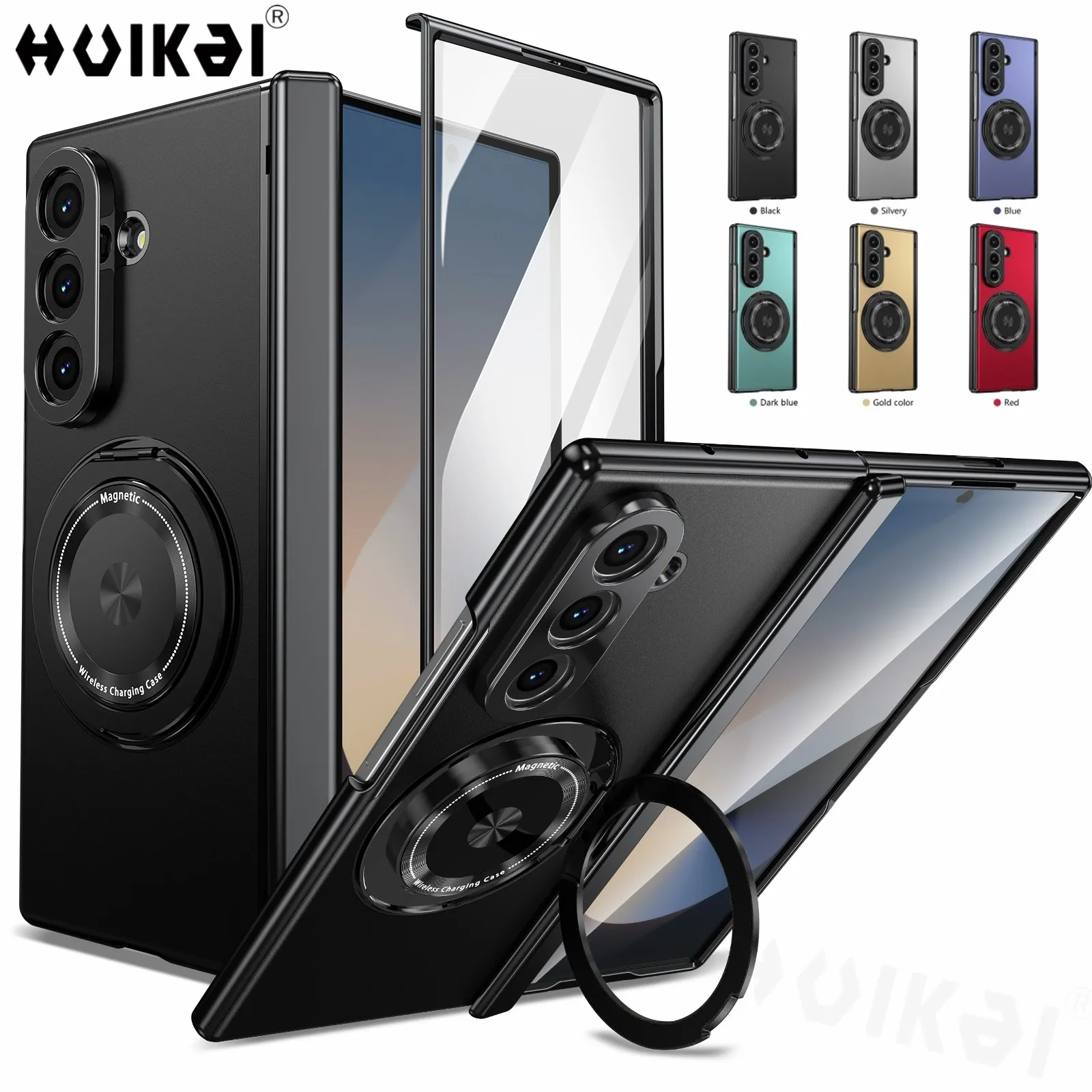 Full-Body Case with Built-in Screen Protector and Rotating Magnetic Kickstand
