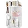 1pc 360 Spinning Makeup Organizer, Lazy Susan Rack Cosmetic Carousel Storage Shelf, Great for Countertop and Bathroom, Clear 1