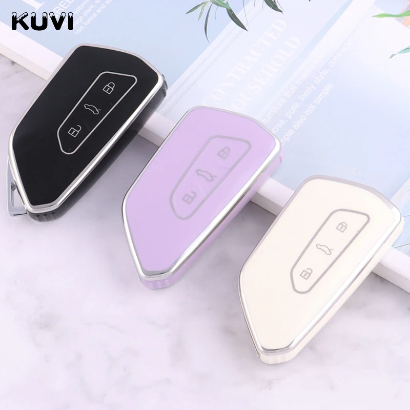 패션 TPU 자동차 원격 키 케이스 커버 쉘 포브, VW 폭스바겐 골프 8 2020 스코다 옥타비아 A8 2021 시트 레온 MK4 액세서리