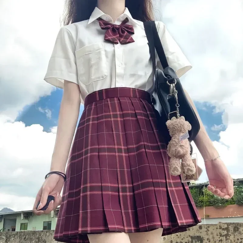 

Clothes Student Set School Plaid Japanese Uniform Pleated Sailor Uniform School 2022 Seifuku Suit Set Girl