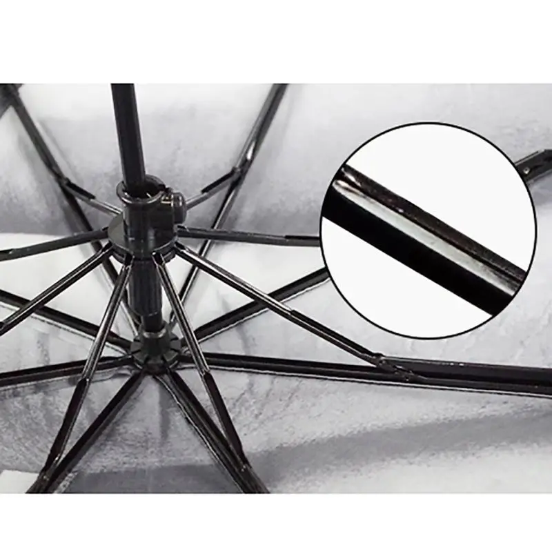 Middle Finger Rain Umbrella for Men and Women, Windproof, Three Folding Parasol, Personality Umbrellas, Black