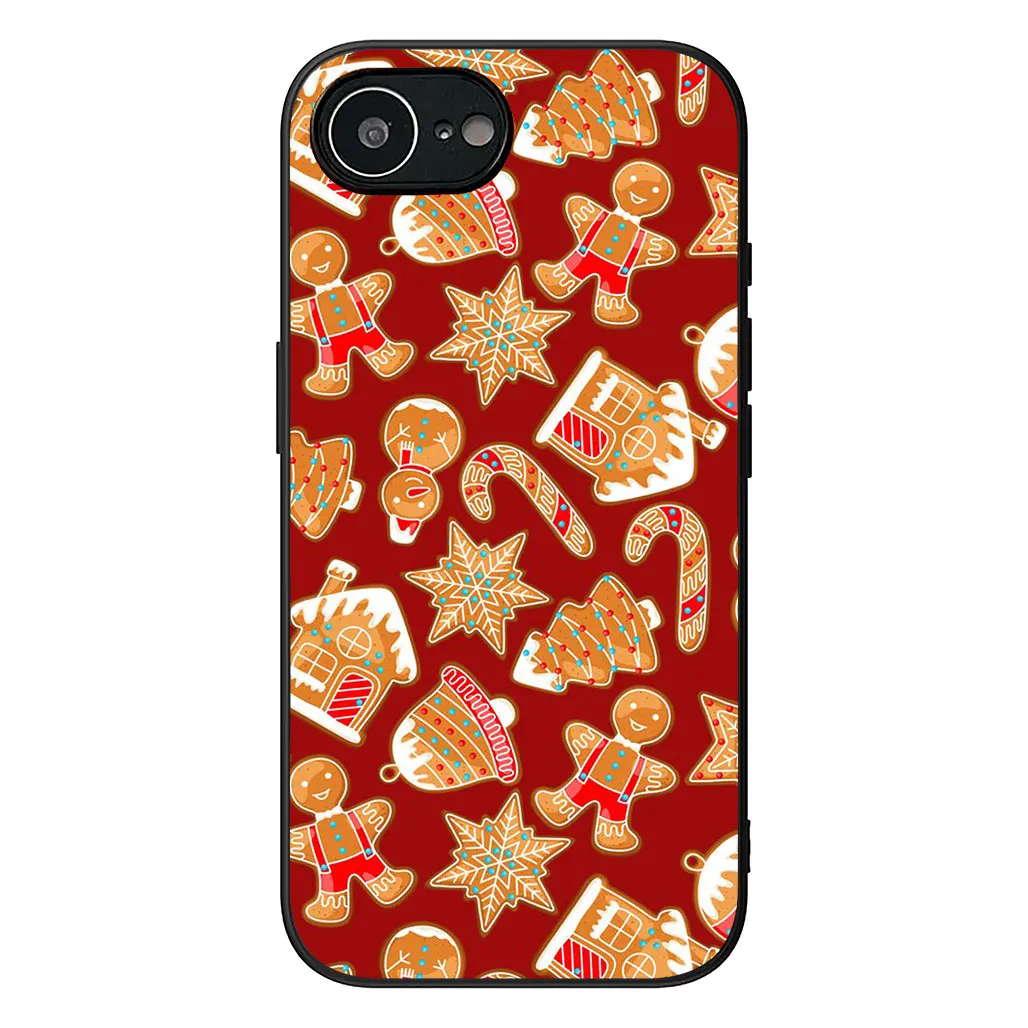 Merry Christmas Holiday Phone Case with Santa Claus, Tree, and Snowman Design