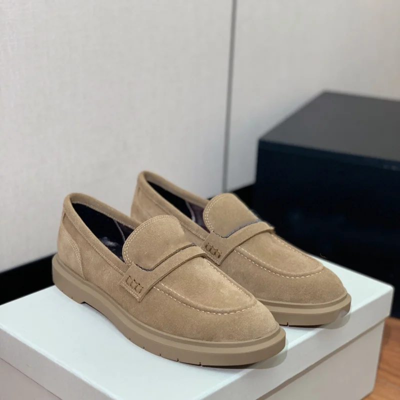 

Summer casual shoes, frosted suede leather shoes, comfortable and lazy loafers for men