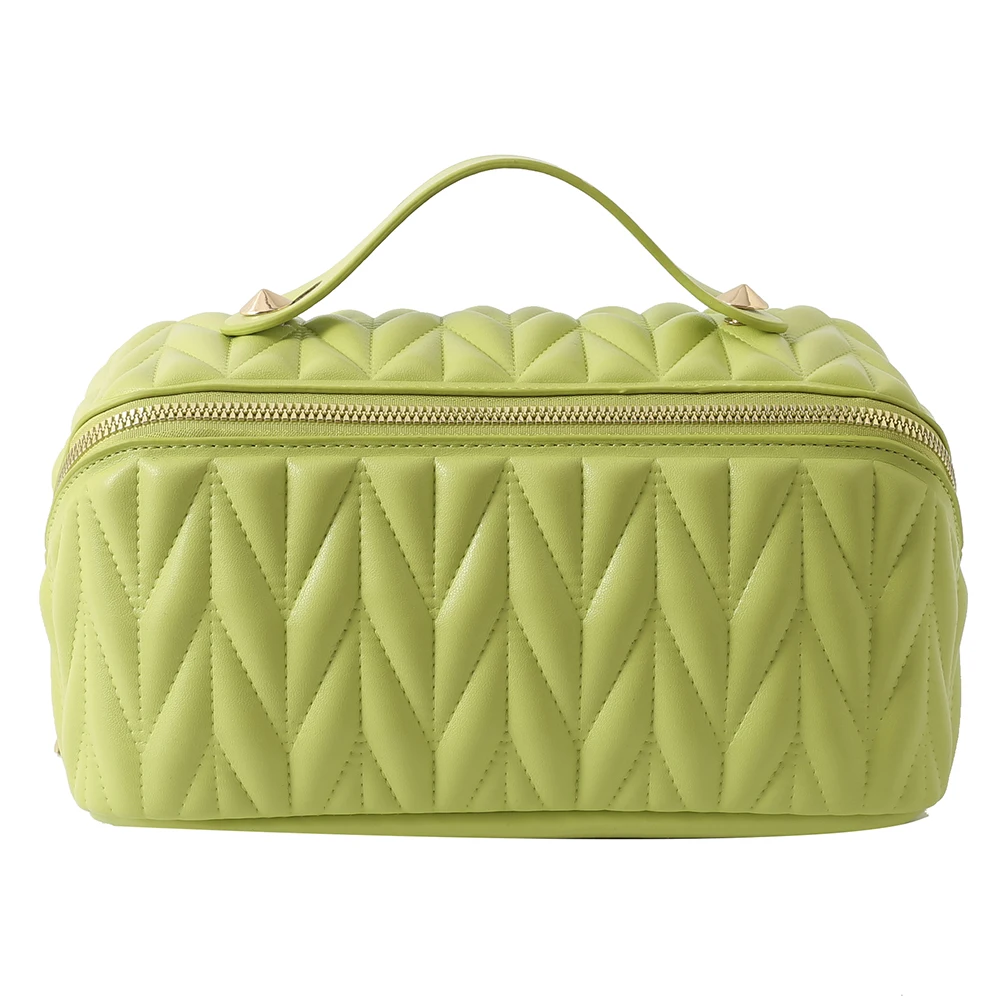 PU 화장품 보관 가방 여성용 다기능 세면 용품 정리함 가방, 대용량 경량 지퍼 포함, 여름 여행