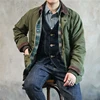 American Oil Wax Hunting Jacket Men Lapel Vintage Amekage Waterproof British Windbreaker Jacket Man Spring Autumn Winter 2025New 3