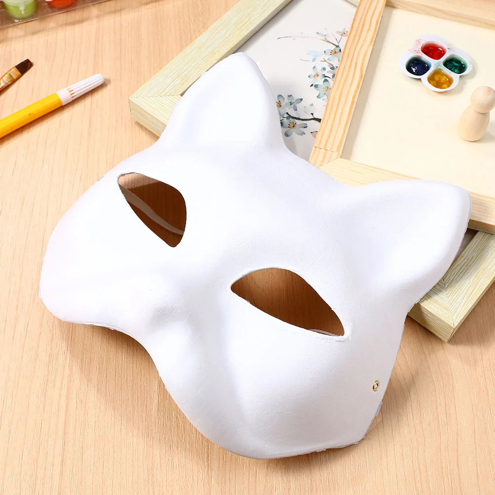 

Cat Masks White Paper Animal Masks Blank Mask Unpainted Animal Half Facemasks Diy Paint Masquerade Mask Costume Prop