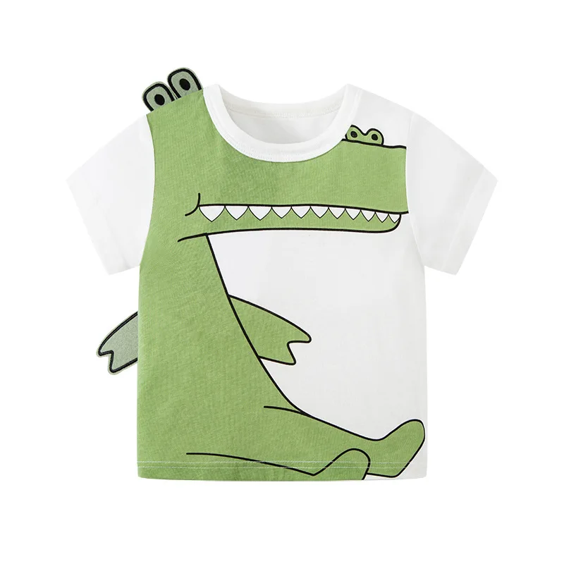 Summer Tops Kids Clothes Children's Clothing Cartoon Stereoscopic Crocodile Baby Boys Short Sleeves T Shirts