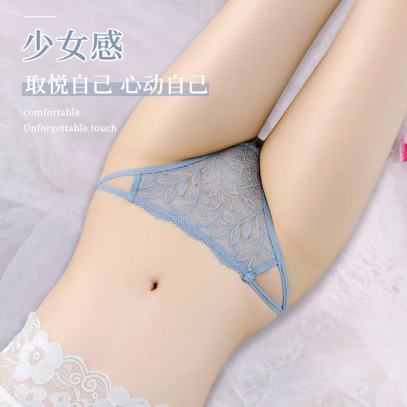 4 Pcs Sexy thin underwear female lace breathable low waist hot seduction hip 563