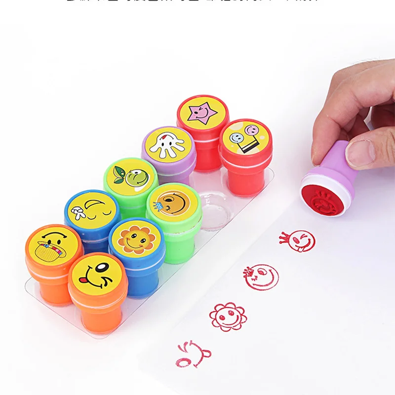 Kids Seal Toy Stamps Cartoon Animals Dinosaur For Stamper DIY Scrapbook Cartoon Stamper Toys for Boys Girls Gift
