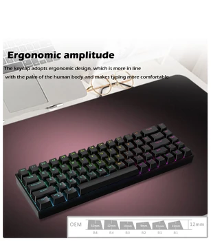 Raven68 Esports Magnetic Axis Keyboard Wired Single Mode PBT Transparent Keycap 8K Return Adjustable Key68 Key Game Mechanical 6