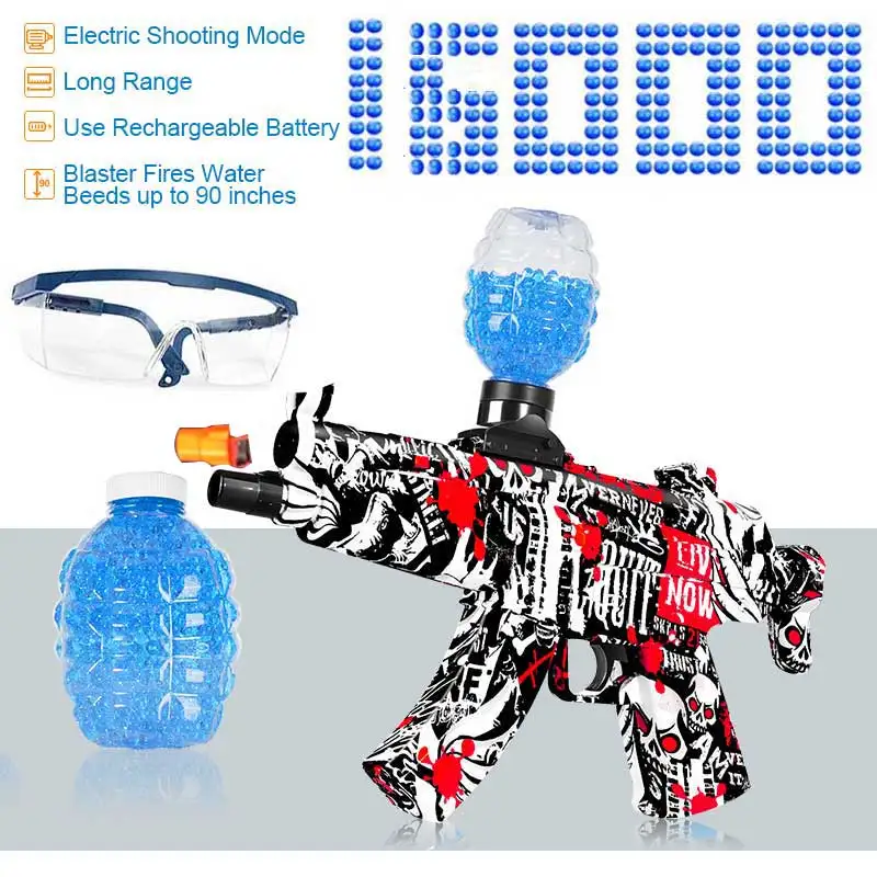 Mp5 elétrica gel blaster arma arma de brinquedo bola água arma