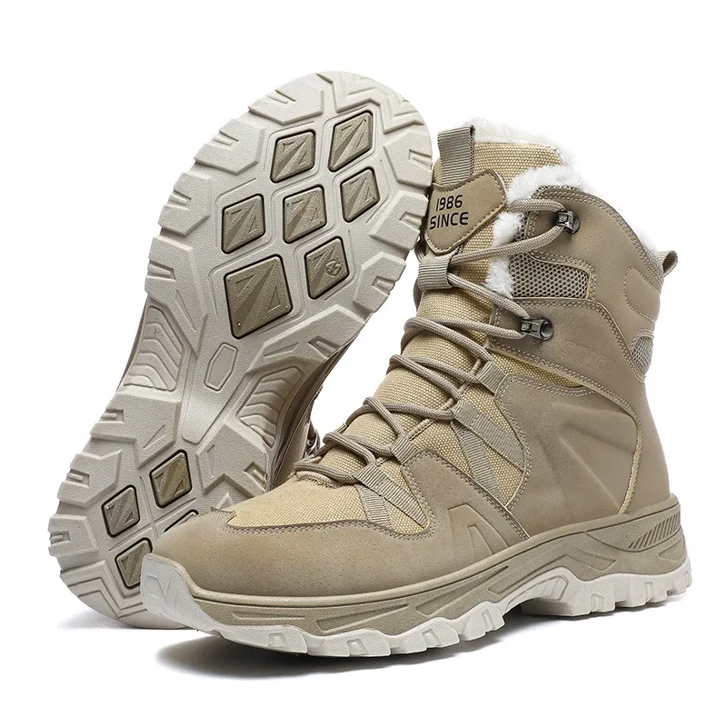 Men's Outdoor Tactical Boots Shock-absorbing and Anti Slip Camping and Hiking Work Shoes 2025 New Autumn and Winter Hiking Shoes