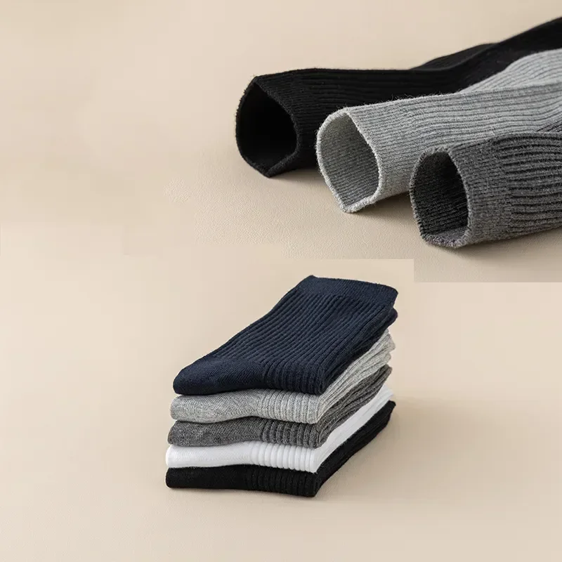 

Deodorant Black Socks Winter Man Pairs/lot Breathable Casual Cotton Business Stripe 5 Travel Socks Men‘s Socks