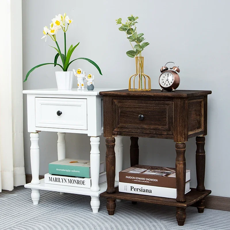 Vintage Nordic Night Table Bedroom Storage Aesthetic Modern Nightstand Minimalist European Mesa De Cabeceira Home Furniture