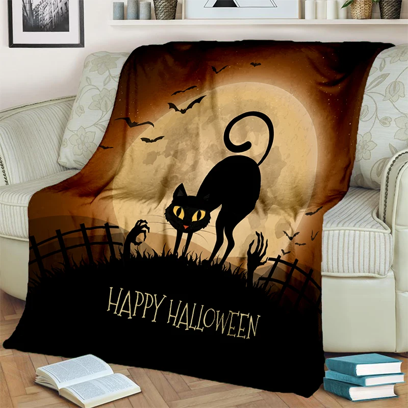 

Modern Flannel Blanket Cover, Soft Plush, Sofa Bed Throwing, Halloween Gift, Bedding, Farmhouse, Picnic Blankets, New Year