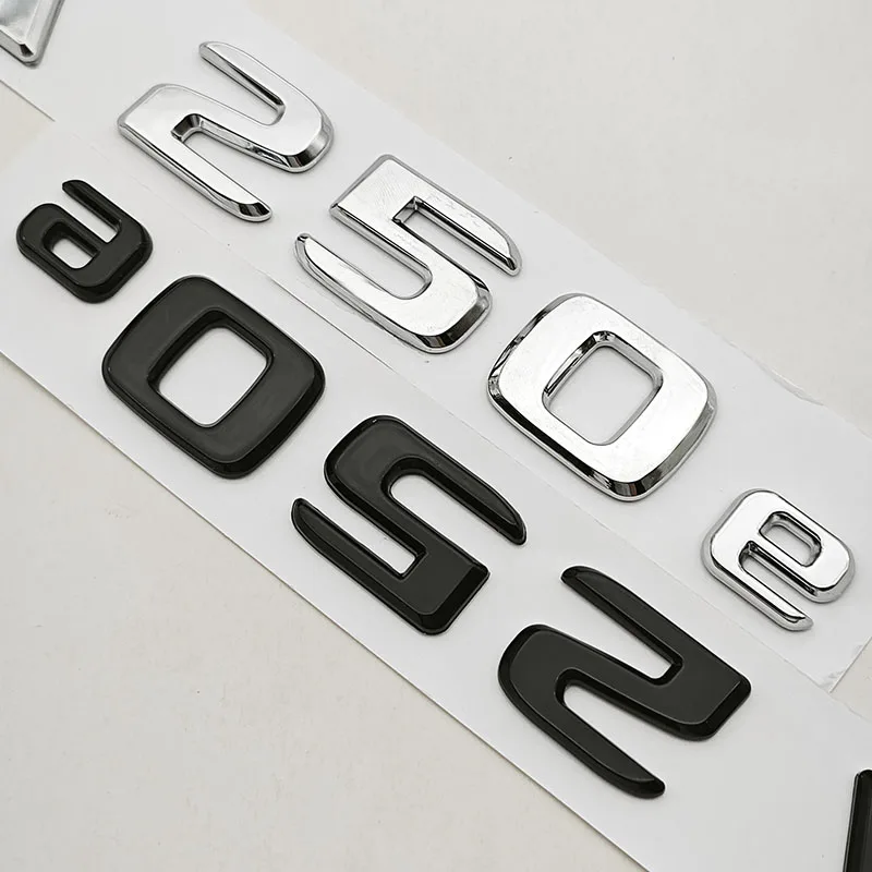 신형 3D ABS 자동차 레터 로고 A250e 배지 스티커 리어 트렁크 엠블럼 데칼 메르세데스 벤츠 A250e W177 테일 마킹 액세서리