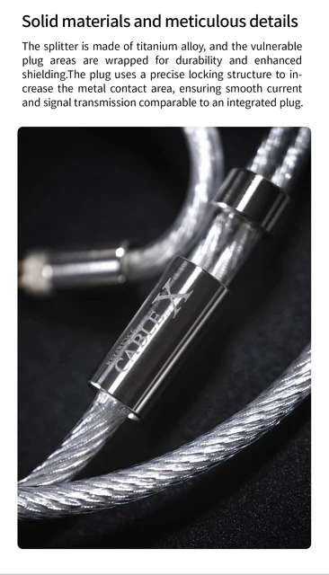 tanchjim cable x イヤホンケーブル 2Pin TANCHJIM CABLE X Litz Copper Alloy Silver-plated 0.78mm 2Pin