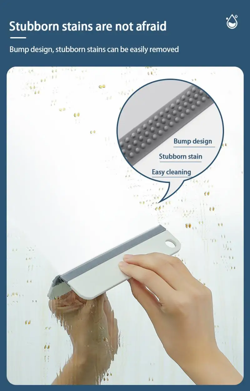 Multifunctional Water Wiper Squeegee Blade Silicone Mini Glass Cleaner Home Car Wash Window Glass Clean Shower Accessories