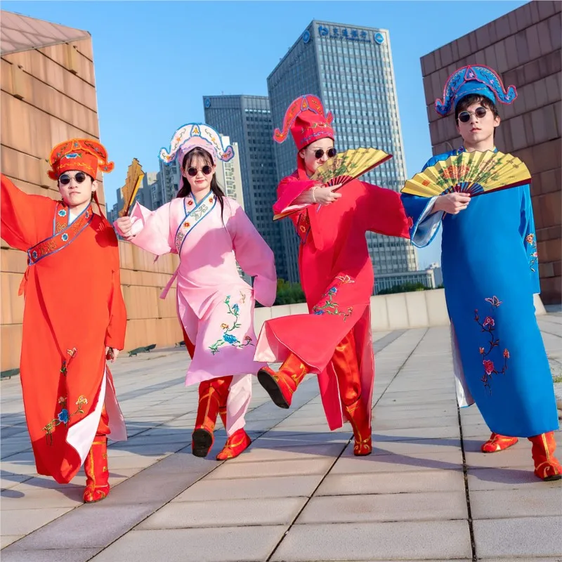 the Four Scholars in Jiangnan Ancient Costume Clothing Sketch Full Set Performance Costumes Three and Half