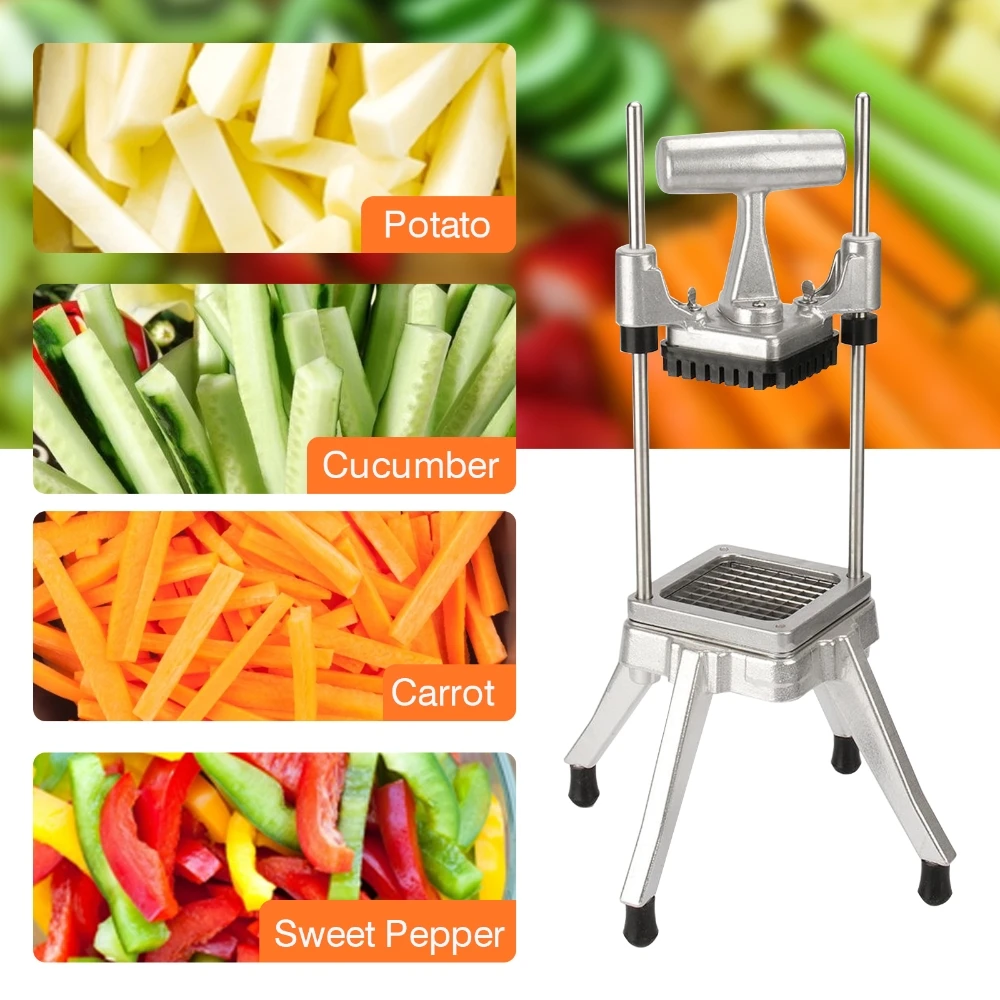 Commercial Vegetable Chopper 6.35mm 9.5mm 12.7mm Home Fruit Dicer Potato Tomato Food Cutter Slicer Manual Cutting Machine Gadget
