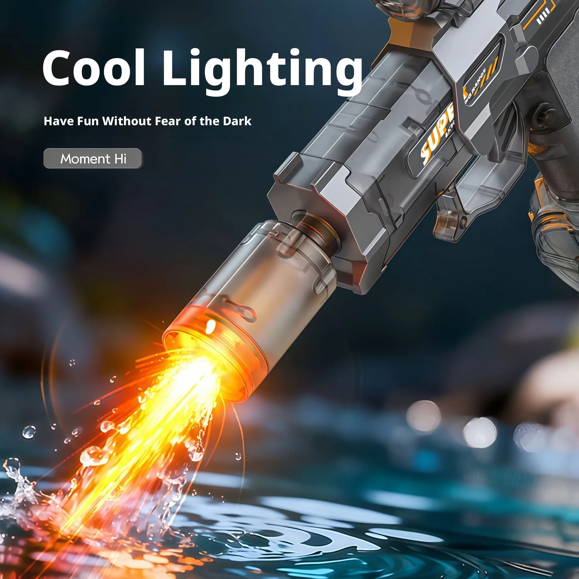 Electric Gun Absorbs Continuous Shooting, Lights With Auto Sensor Water Gun, Summer Outdoor Beach Pool Toy For Kids_voghion.com