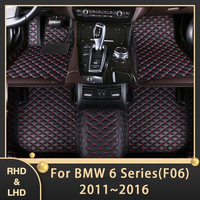 

Car Floor Mats For BMW 6 Series F06 2011~2016 Custom Auto Foot Pads Leather Carpet Interior Accessories 640i 640d 2013 2014 2015