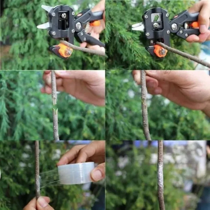 2 In 1 Garden Tools Multi-Function Grafting Machine Fruit Tree Grafting Knife Seedling Tools Pruning Pruner Kit 1pc