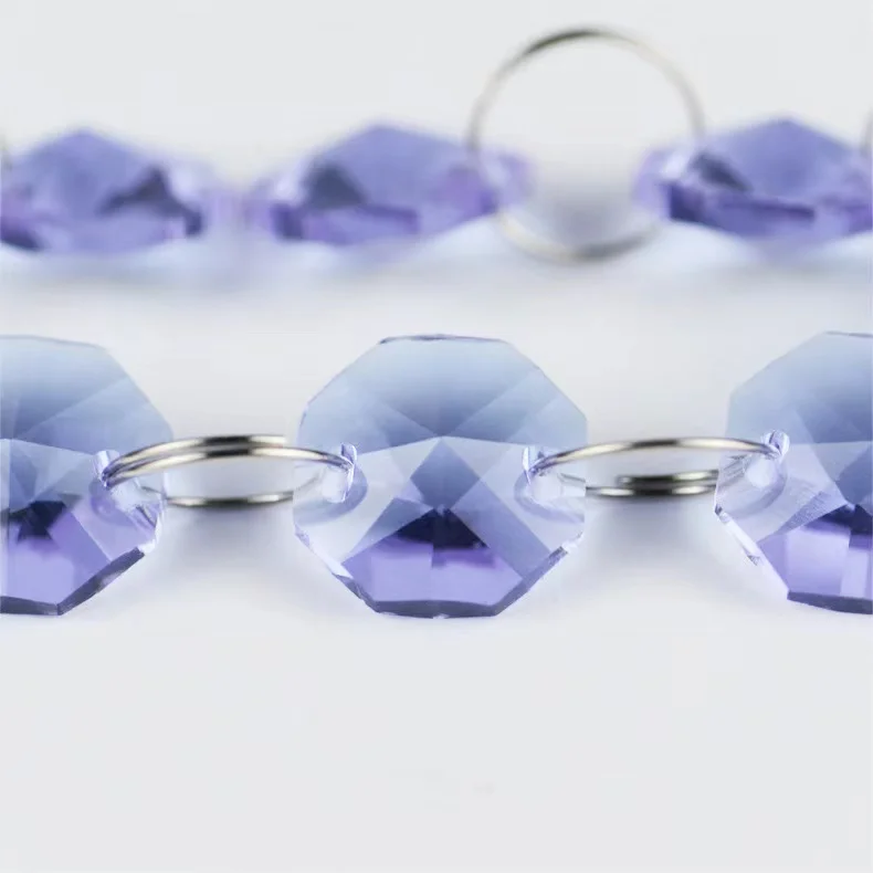 1Meter All Colors 14mm Crystal Octagon Beads Chains Glass Hanging Strand Garlands for Home Wedding Marrige FengShui Decoration crystal beads garlands