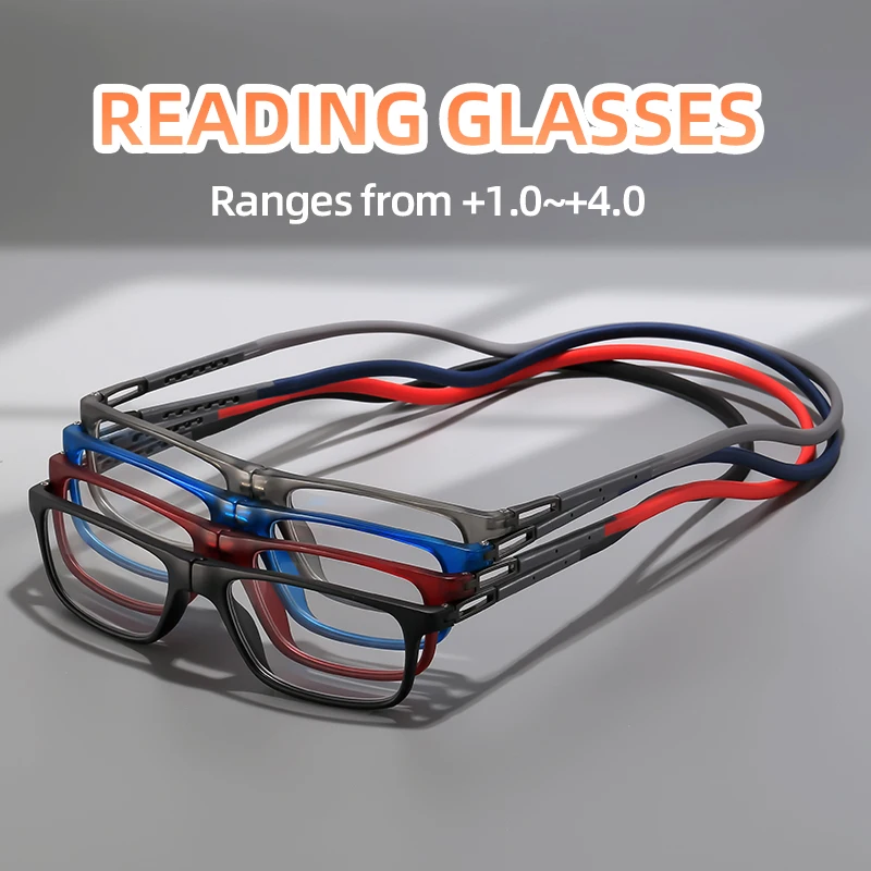 Neck-Hugging High-Definition Reading Glasses - Portable and Comfortable for Daily Use