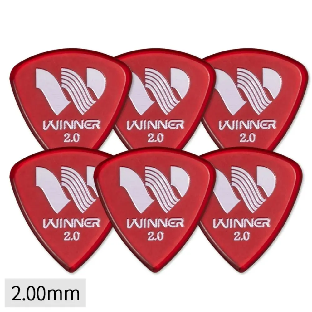 Professional 6 Pcs Winner Guitar Picks Large Triangular 2.0MM Thick Triangle Picks Anti-Slip Guitar Parts Electric Guitar