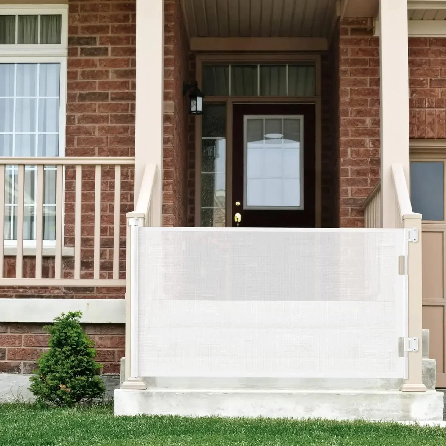 Upgraded Retractable Baby Gate with One-way Lock Mesh Tall 34 Extra-wide for Stairs and Doorways
