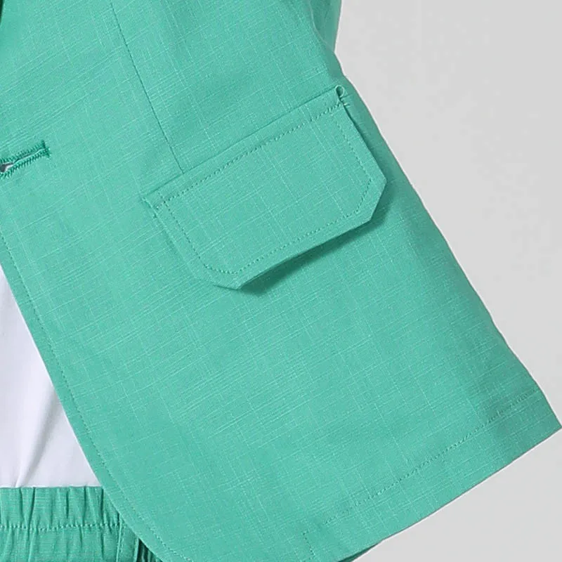 Formal Boys Summer Suit Sets Children Short-sleeved Blazer Shorts Dress Outfits Kids Birthday Party Performance Costume