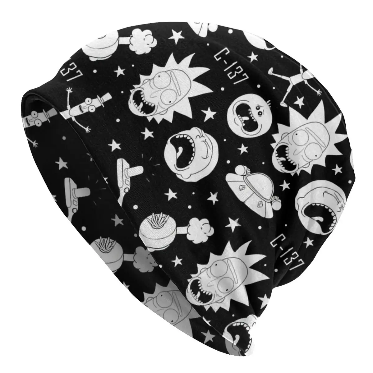 

Black And White Adult Animated Comedy Pattern Beanies Pullover Cap Comfortable , Adult Men's Woman Knit Hat