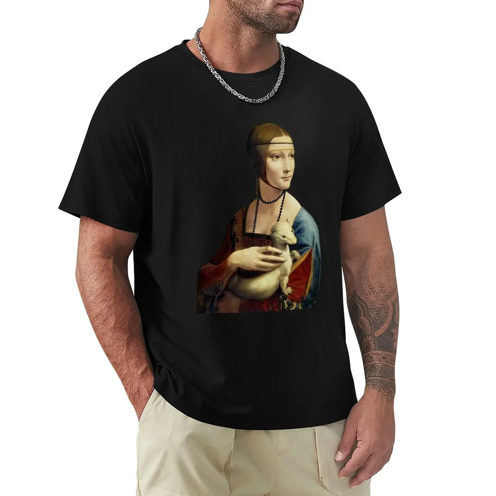 

Lady with an Ermine T-Shirt sports fans animal prinfor boys funnys mens cotton t shirts