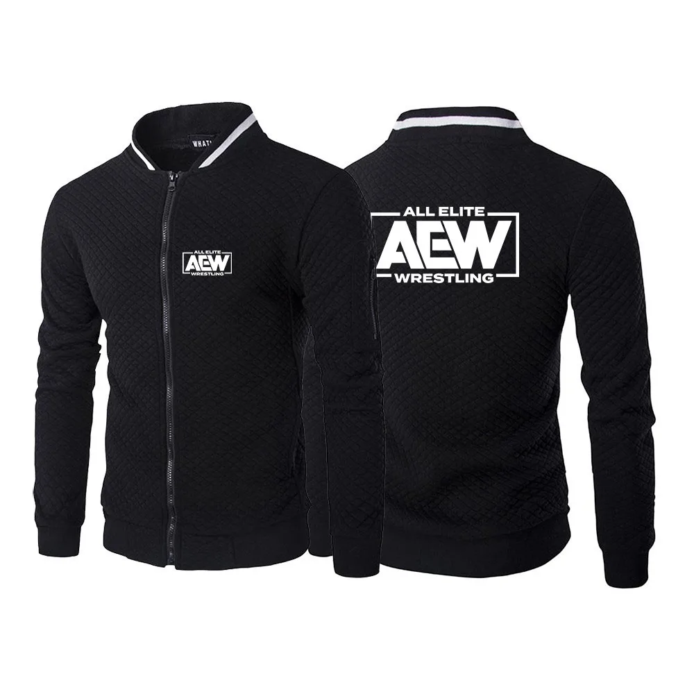 

2023 Spring and Autumn New Men All Elite AEW Wrestling Printing Casual Fashion Simple Hot Sale Six-color Zipper No Hat Coat Tops