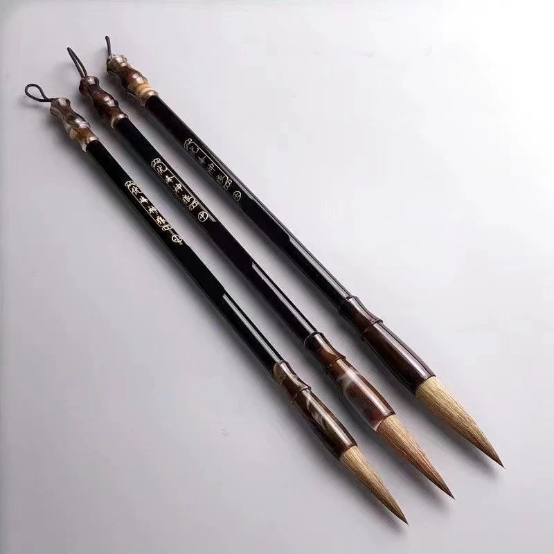 6pcs L/S/M Wooden Calligraphy Brush Pen Set Chinese Calligraphy Painting Brush Pen Wool Weasel Hair Regular Script Writing paint brush,calligraphy brush