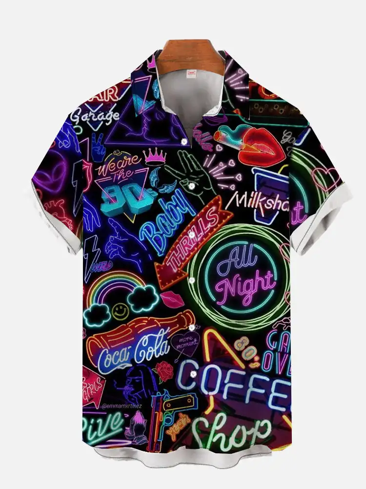 Regular Fit Short Sleeve Shirt - Random Neon