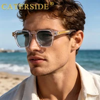 Lunettes de soleil carrées classiques CATERSIDE pour hommes, monture avec insert central, lunettes de soleil de luxe pour femmes, idéales pour les voyages, la plage, les fêtes, les festivals, cadeaux 4