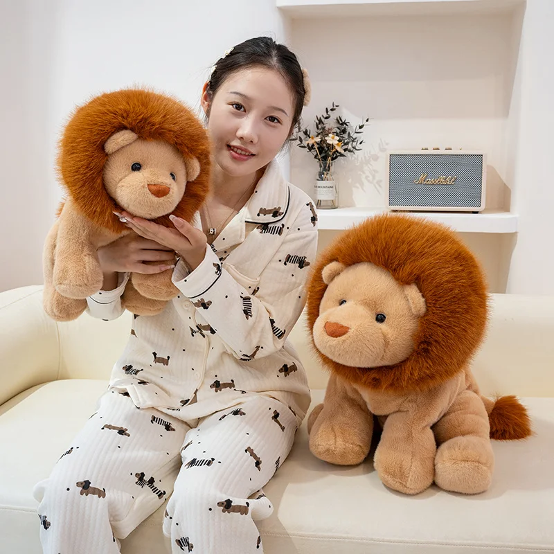 Soft Furry Cartoon Lion Plush Toy Stuffed Doll