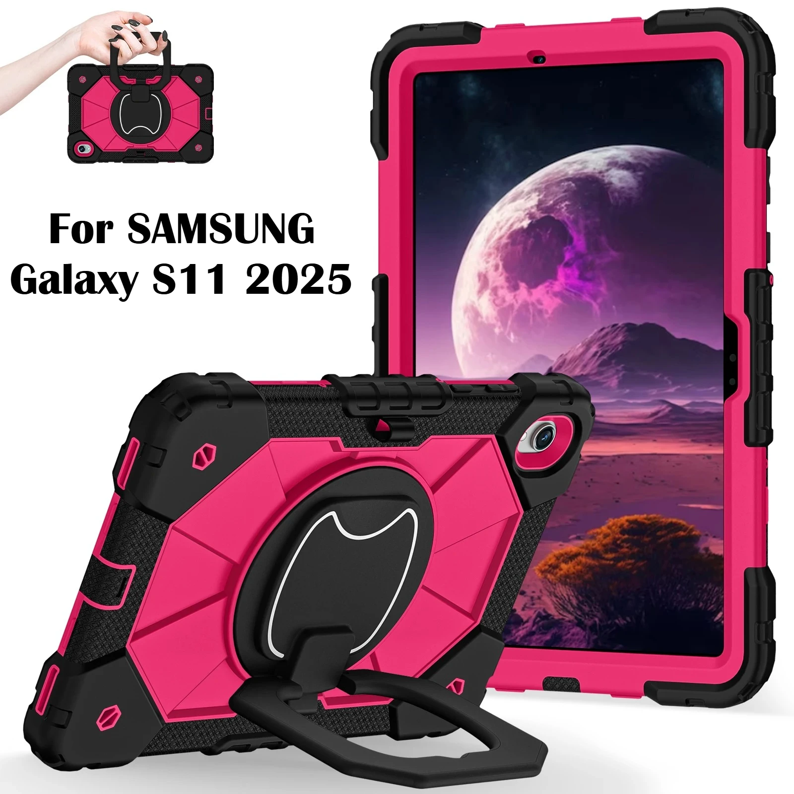 Enhanced 360° Rotating Shockproof Tablet Case and Stand - Durable Armor Protective Cover