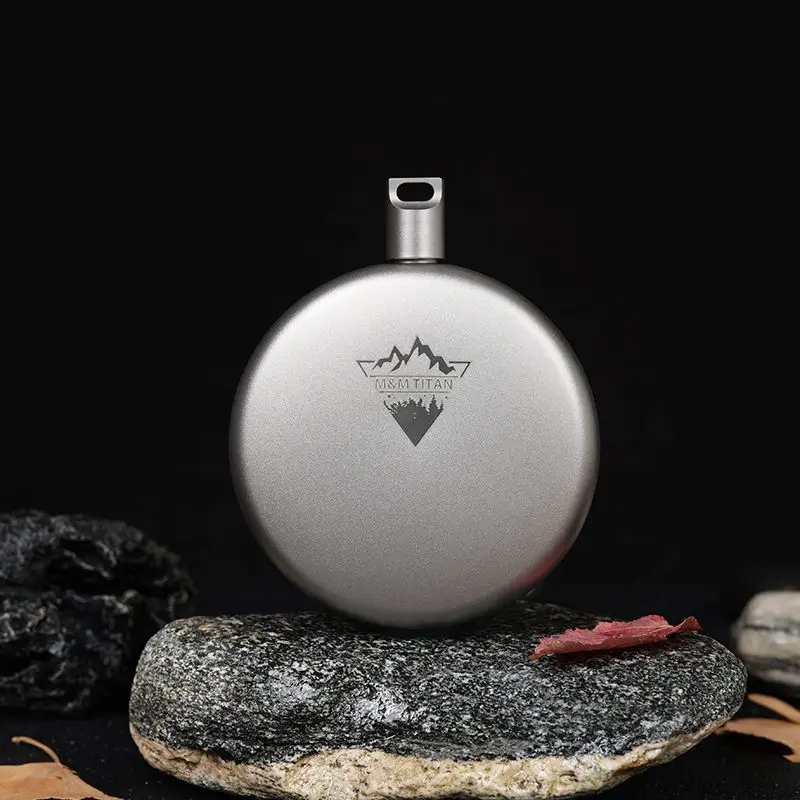 

Мини-горшок для вина из чистого титана, портативный, простой, высококачественный, Круглый Металл, плоская винная бутылка, воронка для ликера, бытовая, защита от падения