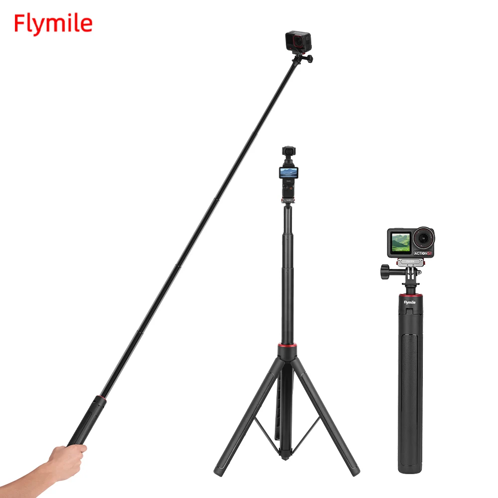 Trípode extensible Flymile para selfies compatible con DJI Action 6/5 Pro/4/3/Osmo/Pocket 3/4/Insta 360 X5 X4/GoPro._voghion.com
