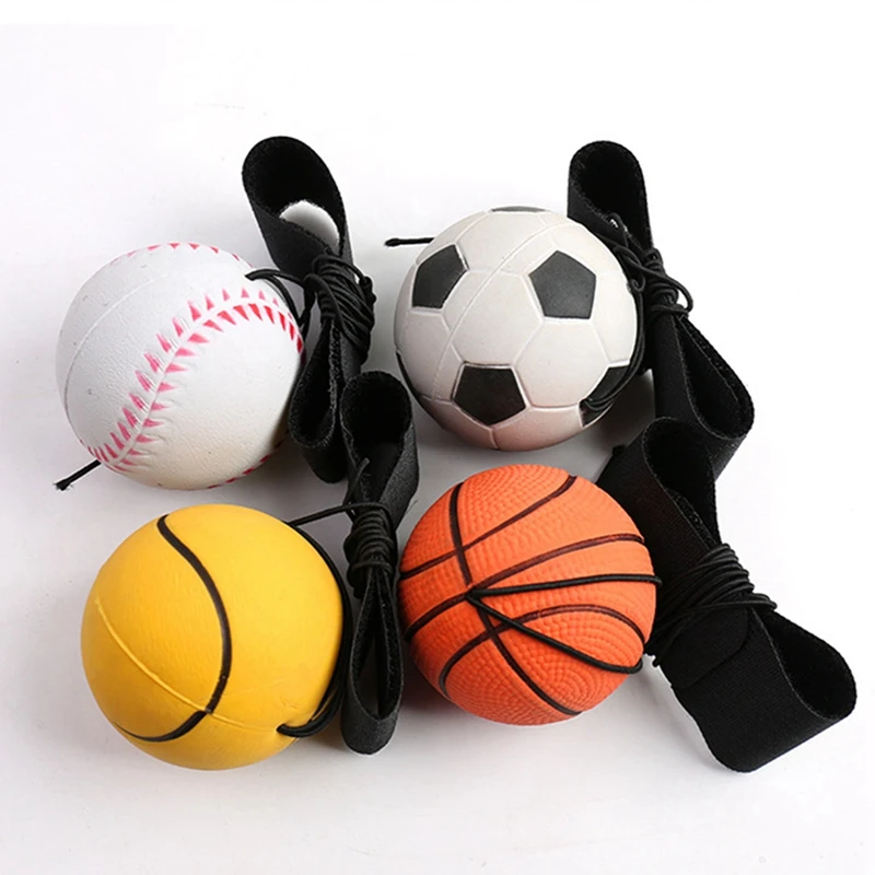 Wrist Exercise Rubber Balls Physical Fitness Hand Stress Ball Finger Muscle Arm Training Ball Flexibility Bouncing Strings