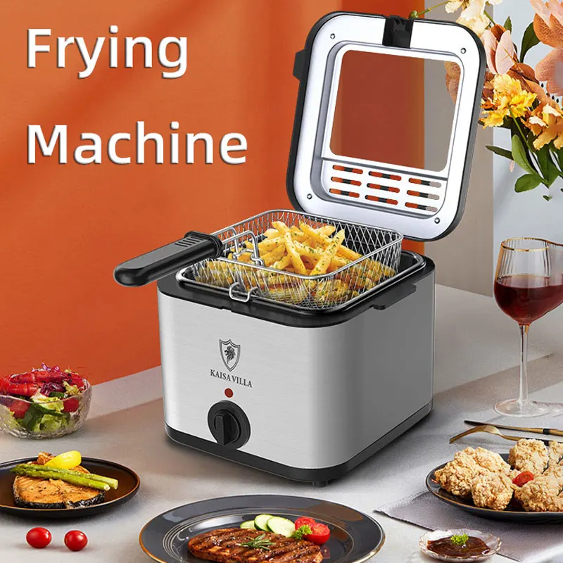 2.5L Electric Fryer,1000W Frying Machine,Home KitchenFried Chicken And French Fries,Single Cylinder Skewer Machine