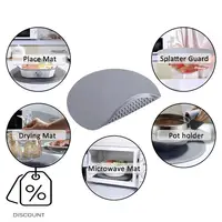 ABKJ-tapis à micro-ondes en Silicone-rond 12 pouces x 12 pouces-tapis multifonctionnel thermique 4 pièces, protection contre les éclaboussures, dessous de plat, coussin chaud 5