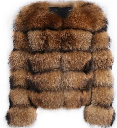 Elegant Faux Fur Coat Women\'s Jacket Winter Fashion Warm Thick Fox Raccoon Leather Brown Plus Size 2024 Fake  Cold  C46