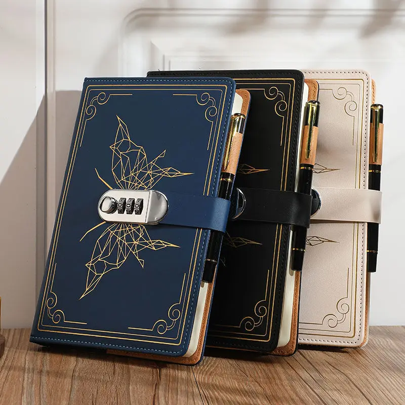 

Codebook винтажный блокнот с паролем, простой пароль с замком, блокнот для студентов, толстый блокнот, эта посуда